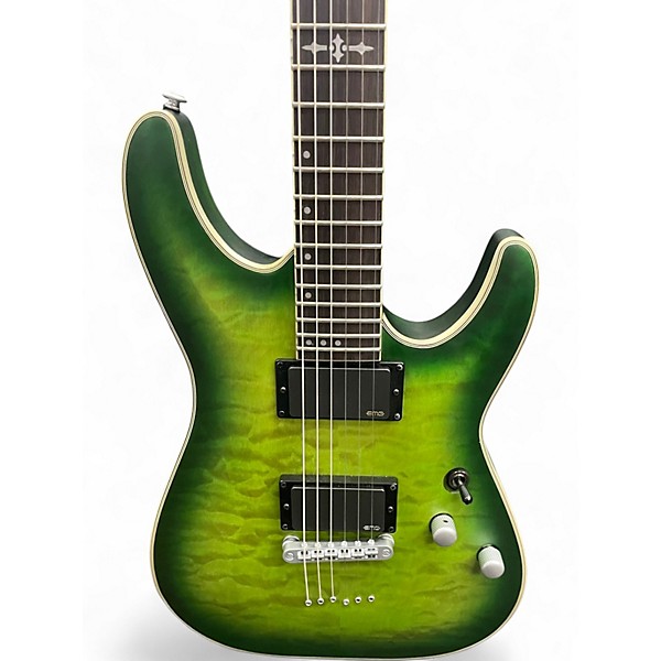 Used Schecter Guitar Research C1 Platinum satin green Solid Body Electric Guitar