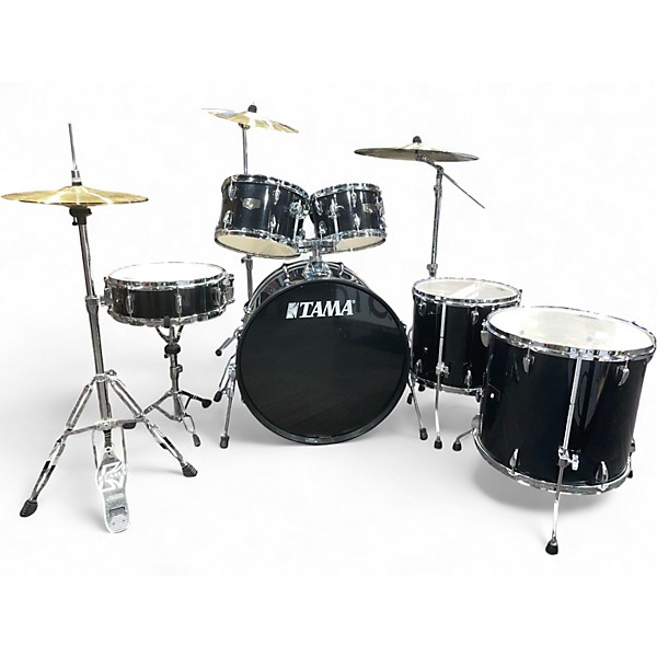 Used TAMA 6 Piece Imperialstar Hairline Black Drum Kit