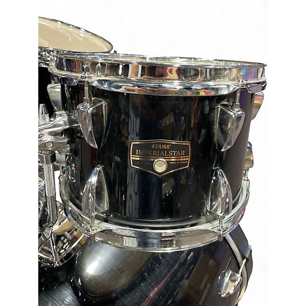 Used TAMA 6 Piece Imperialstar Hairline Black Drum Kit