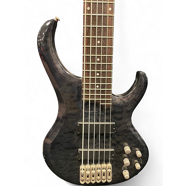 Used Ibanez BTB676 6 String Translucent Black Electric Bass Guitar
