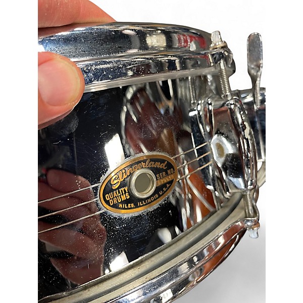 Vintage 1960s Slingerland 14X5 Chrome Over Brass Buddy Rich Chrome Drum