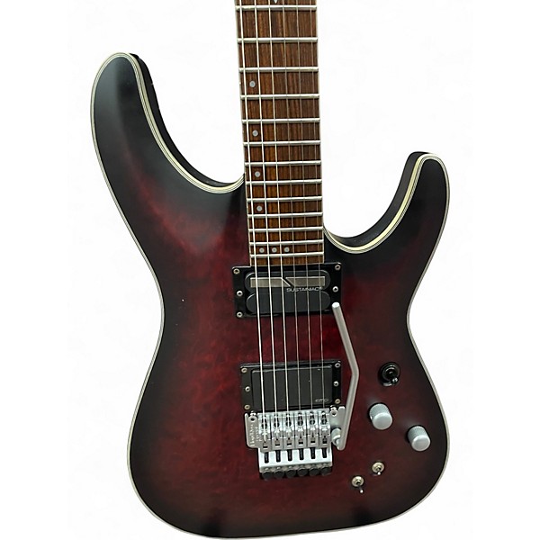 Used Schecter Guitar Research C1 Floyd Rose Platinum Crimson Red Burst Solid Body Electric Guitar