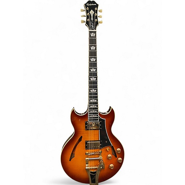 Used Epiphone Johnny A Custom Sunset Glow Hollow Body Electric Guitar