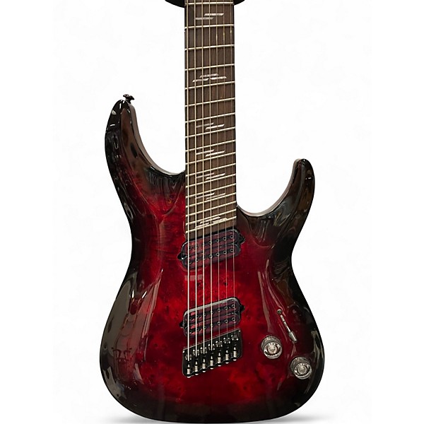 Used Schecter Guitar Research Omen Elite-7 MS Black Cherry Solid Body Electric Guitar