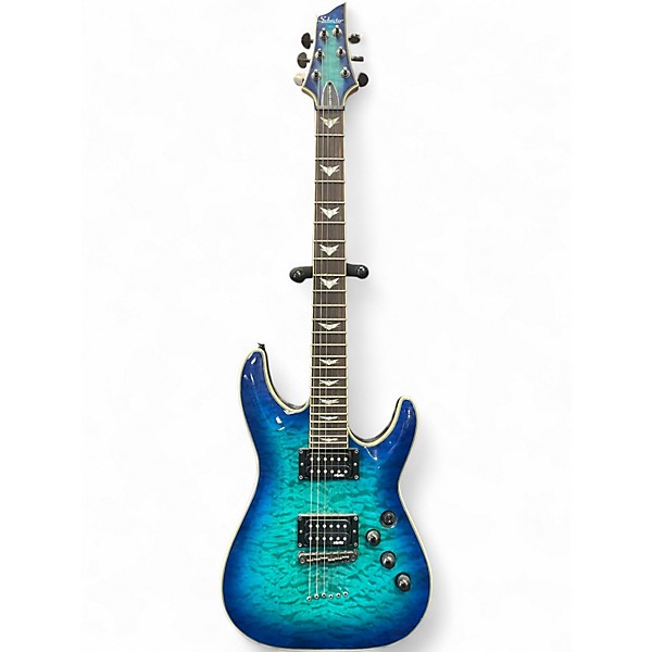 Used Schecter Guitar Research Omen Extreme 6 Blue Burst Solid Body Electric Guitar