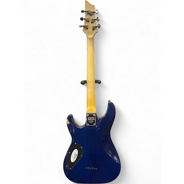 Used Schecter Guitar Research Omen Extreme 6 Blue Burst Solid Body Electric Guitar
