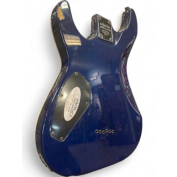 Used Schecter Guitar Research Omen Extreme 6 Blue Burst Solid Body Electric Guitar