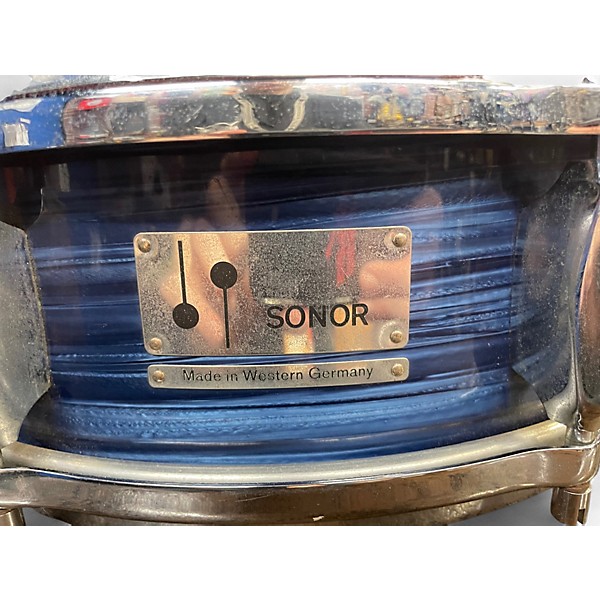 Used SONOR 14X4.5 D-421 Tear Drop Blue Oyster Drum