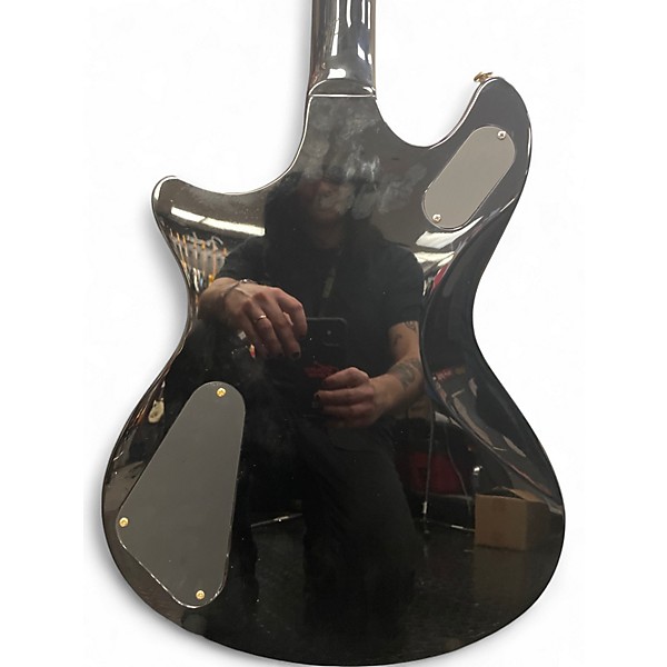 Used Schecter Guitar Research Tempest Custom Black and Gold Solid Body Electric Guitar