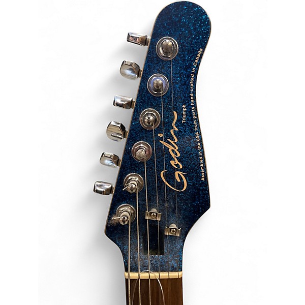 Used Godin TRIUMPH BLUE SPARKLE Solid Body Electric Guitar