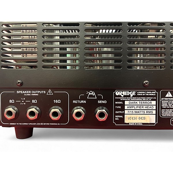 Used Orange Amplifiers DA15H Dark Terror 15W Tube Guitar Amp Head