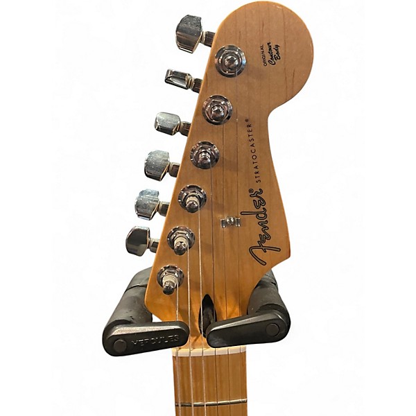 Used Fender Limited Edition Player Stratocaster HSS 75th anniversary Black Solid Body Electric Guitar