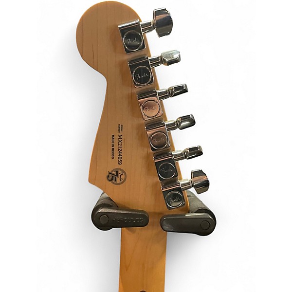 Used Fender Limited Edition Player Stratocaster HSS 75th anniversary Black Solid Body Electric Guitar