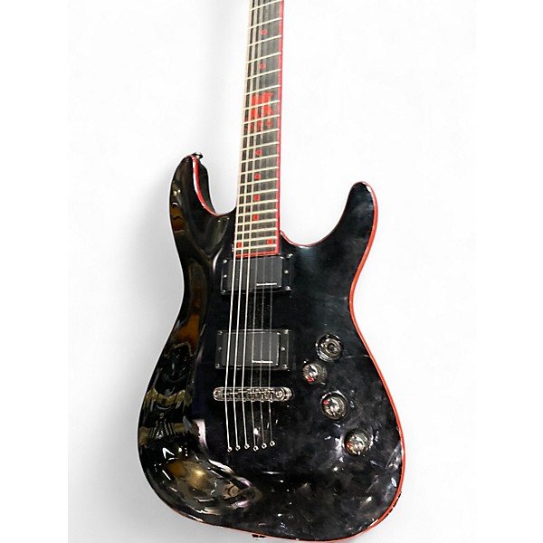 Used Schecter Guitar Research C1 SHEDEVIL Black Solid Body Electric Guitar