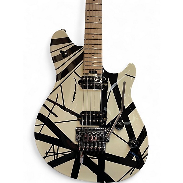 Used EVH Wolfgang Special B&W Striped MAPLE fretboard Black and White Solid Body Electric Guitar