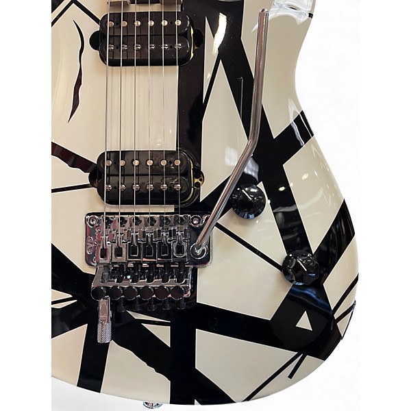 Used EVH Wolfgang Special B&W Striped MAPLE fretboard Black and White Solid Body Electric Guitar