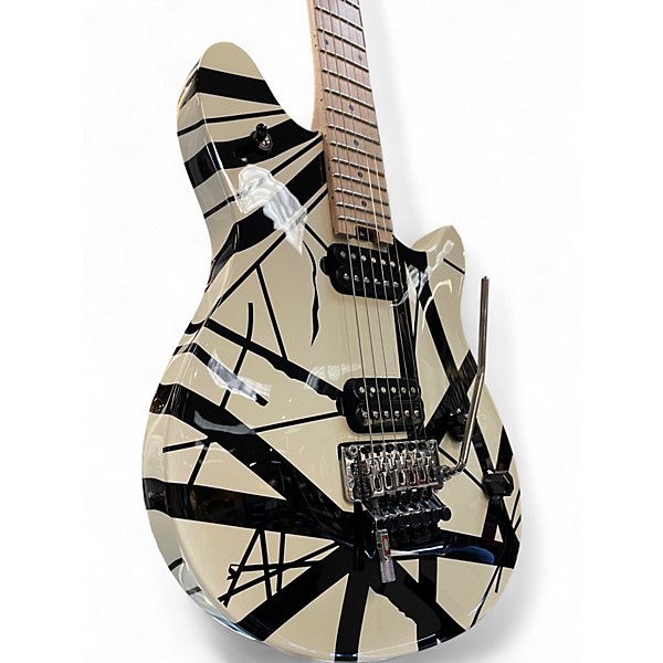 Used EVH Wolfgang Special B&W Striped MAPLE fretboard Black and White Solid Body Electric Guitar