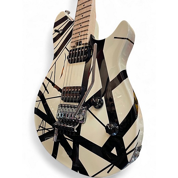 Used EVH Wolfgang Special B&W Striped MAPLE fretboard Black and White Solid Body Electric Guitar