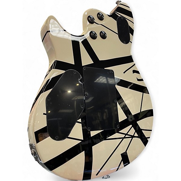 Used EVH Wolfgang Special B&W Striped MAPLE fretboard Black and White Solid Body Electric Guitar