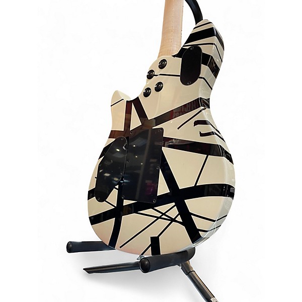 Used EVH Wolfgang Special B&W Striped MAPLE fretboard Black and White Solid Body Electric Guitar