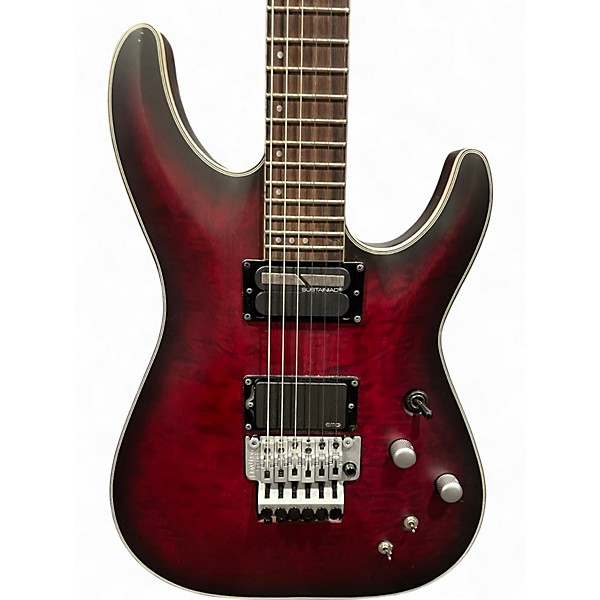 Used Schecter Guitar Research C1 Platinum FR S Red Solid Body Electric Guitar