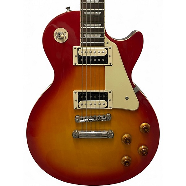 Used 2019 Epiphone Les Paul Traditional Pro Cherry Sunburst Solid Body Electric Guitar