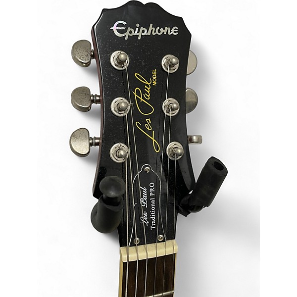 Used 2019 Epiphone Les Paul Traditional Pro Cherry Sunburst Solid Body Electric Guitar