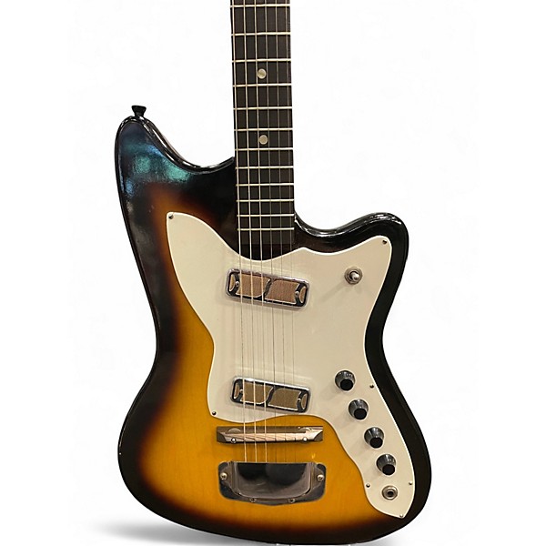 Vintage 1960s Harmony Bobcat Sunburst Solid Body Electric Guitar