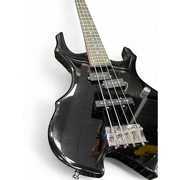 Used Glarry BURNING FIRE BASS BLACK Electric Bass Guitar