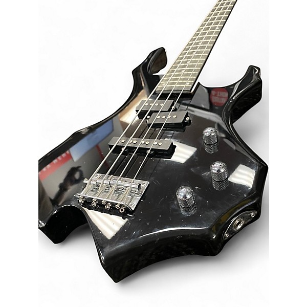 Used Glarry BURNING FIRE BASS BLACK Electric Bass Guitar