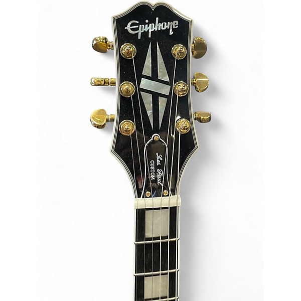 Used Epiphone Les Paul Custom Left Handed BLACK Electric Guitar