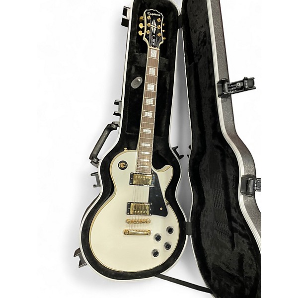Used Epiphone Les Paul Custom Pro Alpine White Solid Body Electric Guitar