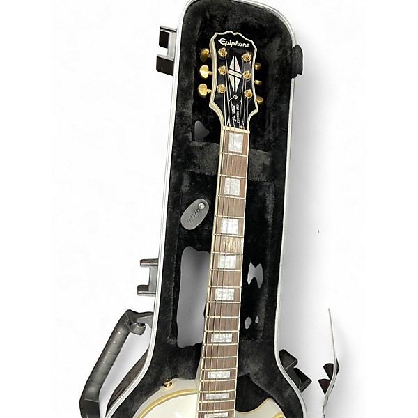 Used Epiphone Les Paul Custom Pro Alpine White Solid Body Electric Guitar