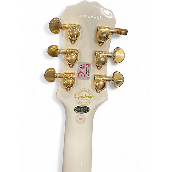 Used Epiphone Les Paul Custom Pro Alpine White Solid Body Electric Guitar