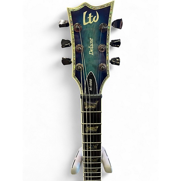 Used ESP LTD EC100QM Blue Burst Solid Body Electric Guitar