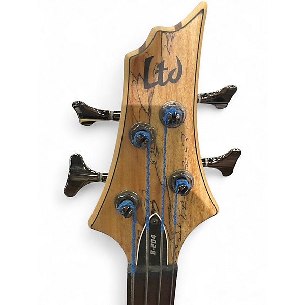 Used ESP LTD B204 Fretless Spalted Maple Electric Bass Guitar