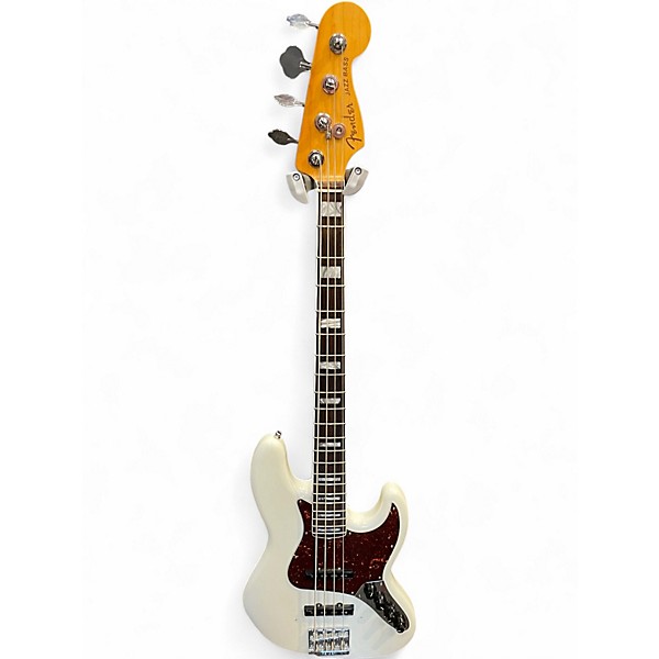 Used Fender American Ultra Jazz Bass Alpine White Electric Bass Guitar