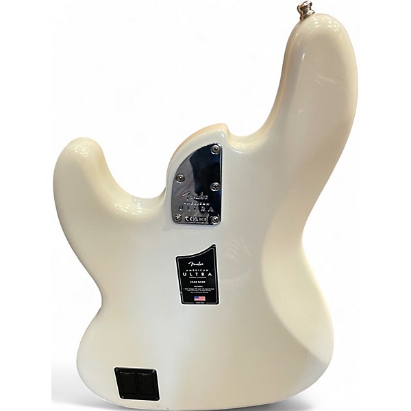 Used Fender American Ultra Jazz Bass Alpine White Electric Bass Guitar