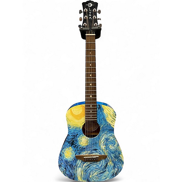 Used Luna Safari Starry Night 3/4 Size Starry Night Acoustic Guitar