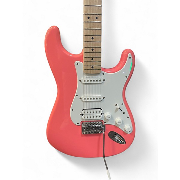 Used Squier STRATOCASTER Shell Pink Solid Body Electric Guitar