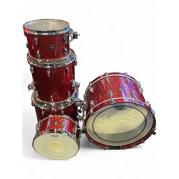 Used Gretsch Guitars 5 Piece Renown Burnt Orange Sparkle Drum Kit