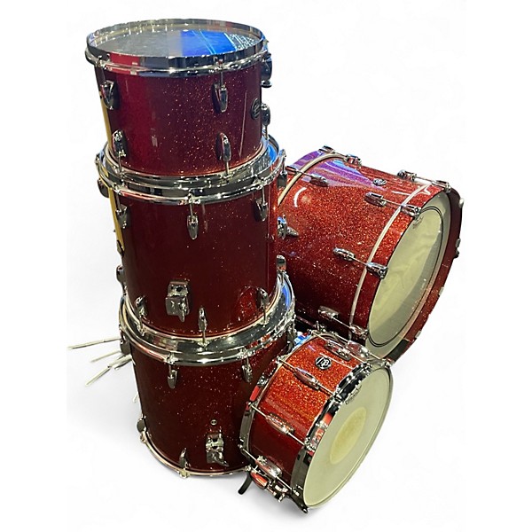 Used Gretsch Guitars 5 Piece Renown Burnt Orange Sparkle Drum Kit