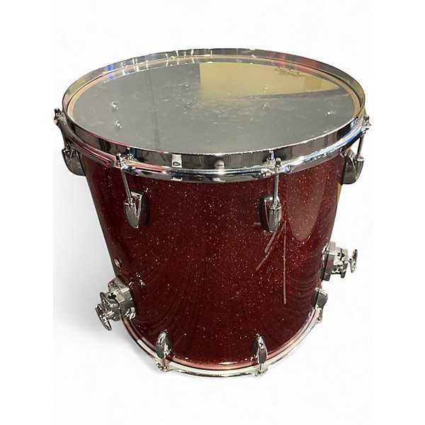 Used Gretsch Guitars 5 Piece Renown Burnt Orange Sparkle Drum Kit