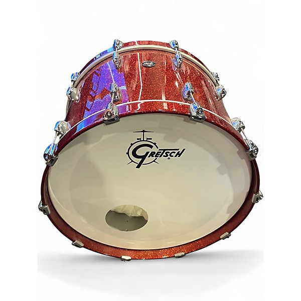 Used Gretsch Guitars 5 Piece Renown Burnt Orange Sparkle Drum Kit