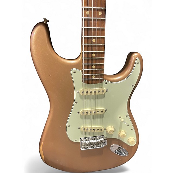 Used Fender Road Worn 1960S Stratocaster FIREMIST GOLD Solid Body Electric Guitar