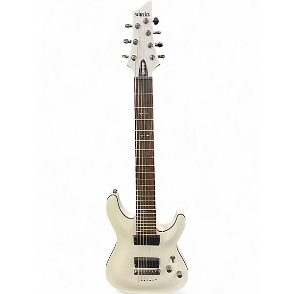 Used Schecter Guitar Research Demon 7 String Alpine White Solid Body Electric Guitar