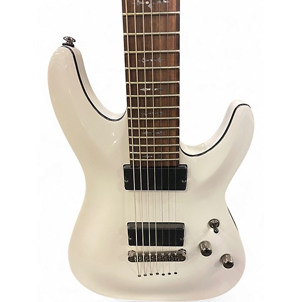Used Schecter Guitar Research Demon 7 String Alpine White Solid Body Electric Guitar