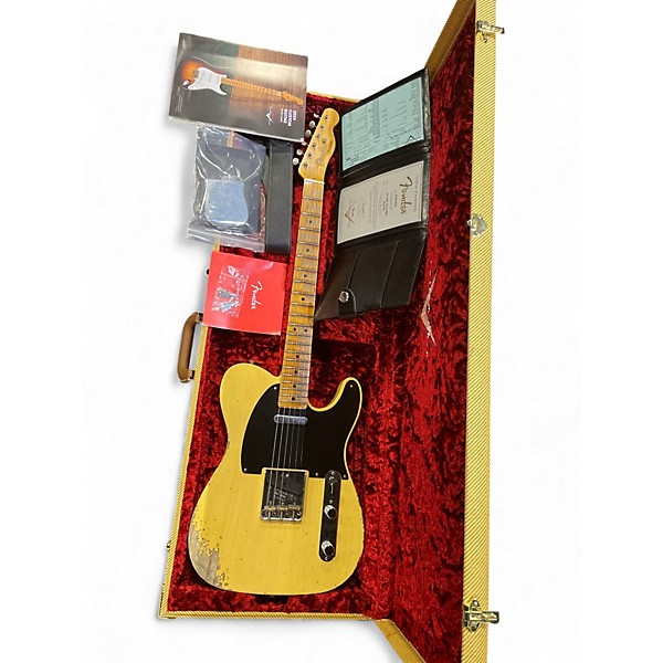 Used Fender Custom Shop 1952 Telecaster Heavy Relic Blonde Solid Body Electric Guitar