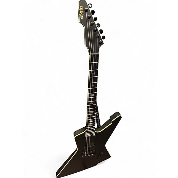 Used Schecter Guitar Research E-1 EVIL TWIN Black Solid Body Electric Guitar