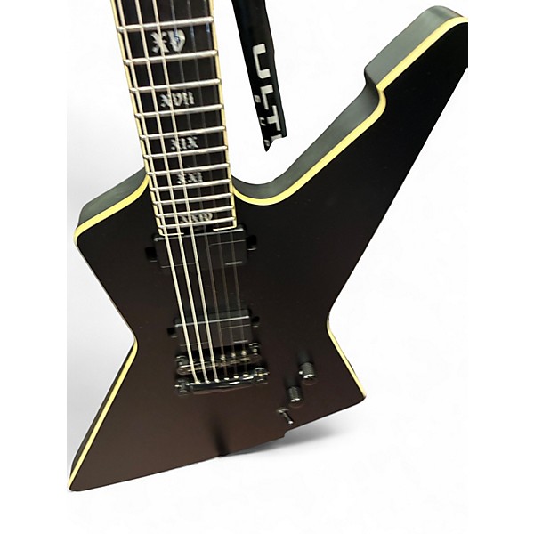 Used Schecter Guitar Research E-1 EVIL TWIN Black Solid Body Electric Guitar
